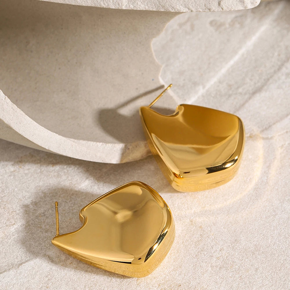 18K Gold Plated Chunky Earrings - Tarnish Free 18K Gold Plated Chunky Earrings - Tarnish Free